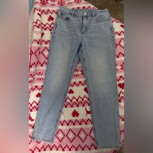 American Eagle Outfitters Strigid Light Blue High Rise Mom Jeans